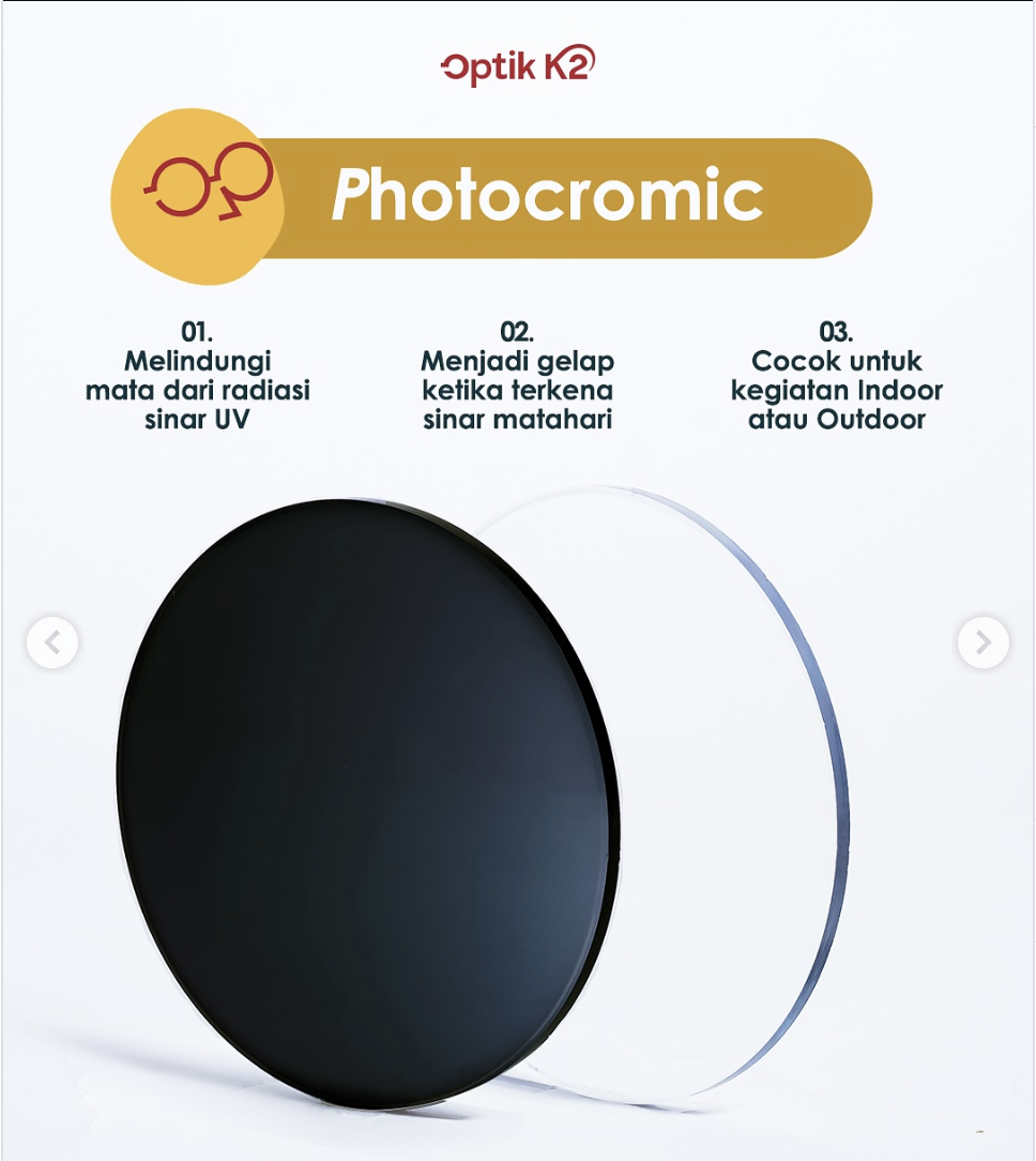 Materi produk Photocromic dari Optik K2