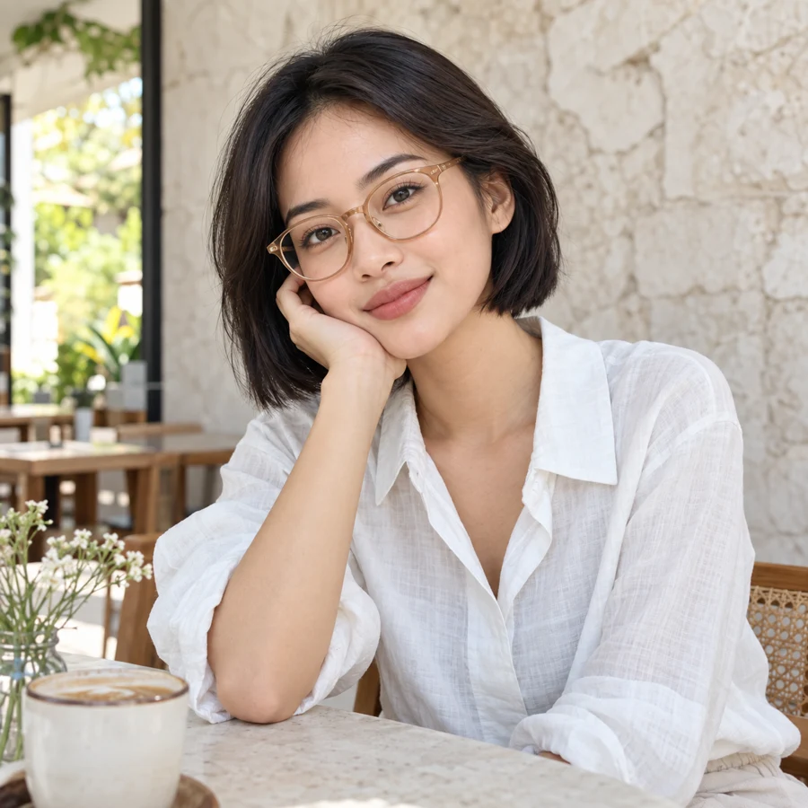 Honey Soft, inspirasi gaya dengan kacamata oval honey